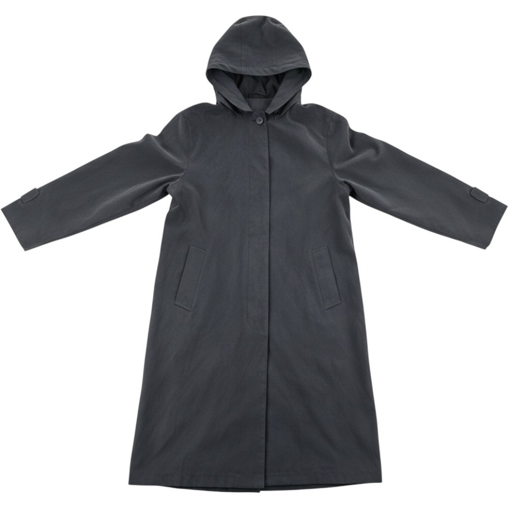 London Fog Raincoat 10 PET Black Hooded Water Repellent Trench Coat 141309-511